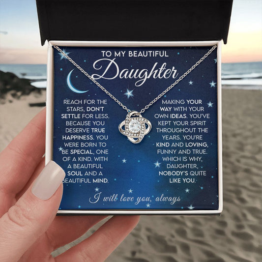 Reach For The Stars - Love Knot Necklace For Daughter