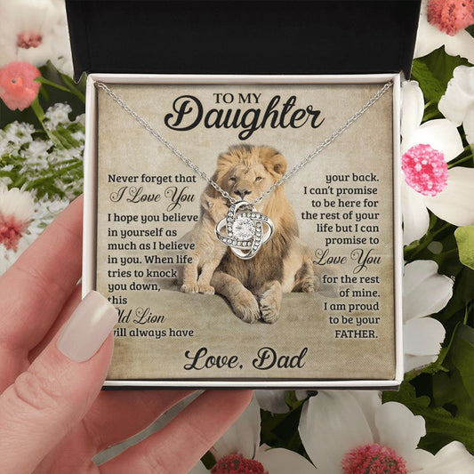 Proud To Be Your Father - Love Knot Necklace For Daughter