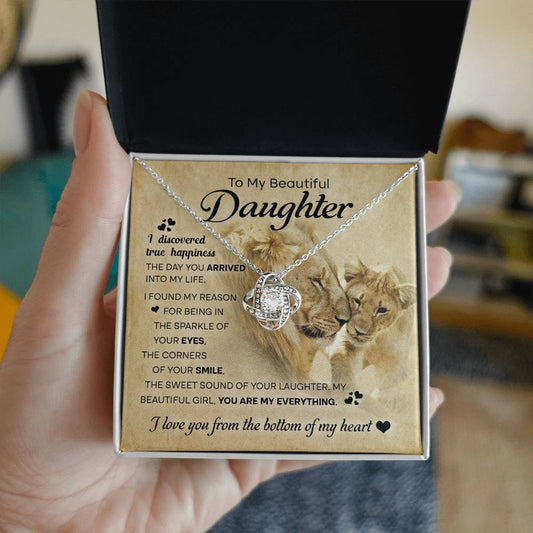 True Happiness - Love Knot Necklace For Daughter