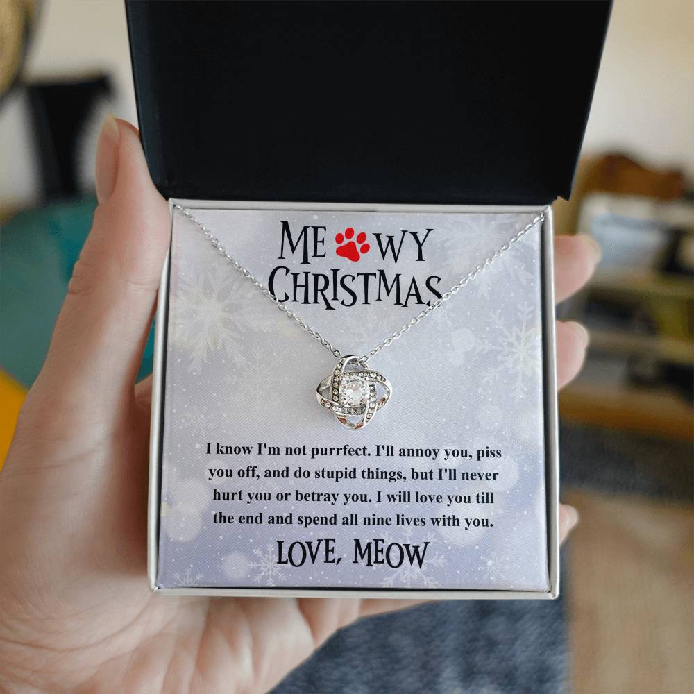 Meowy Christmas - Love Knot Necklace For Cat Lover