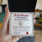 Certificate Of Recognition - Love Knot Necklace For World's Best Bridesmaid