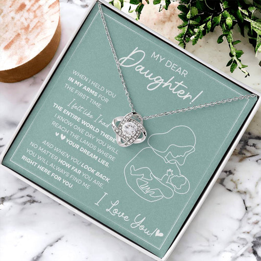 Right Here For You - Love Knot Necklace For Daughter