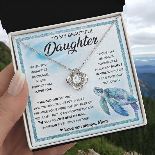This Old Turtle - Love Knot Necklace For Daughter