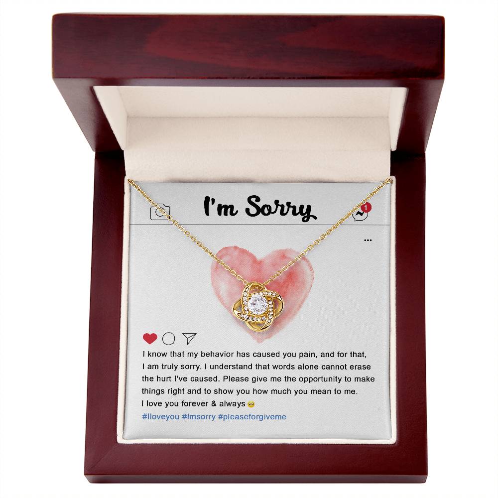 Cannot Erase The Hurt - Love Knot Apology Necklace