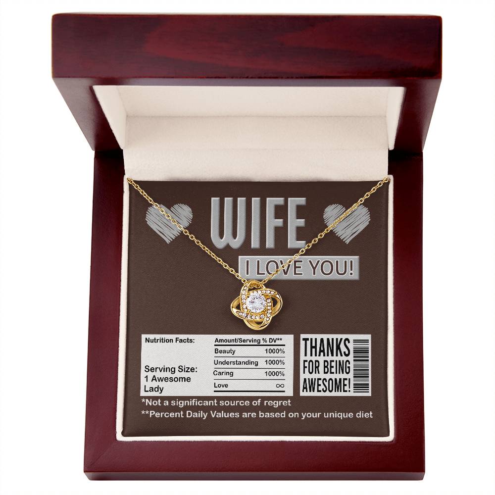 Nutrition Facts - Love Knot Necklace For Wife