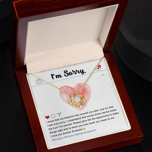 Cannot Erase The Hurt - Love Knot Apology Necklace