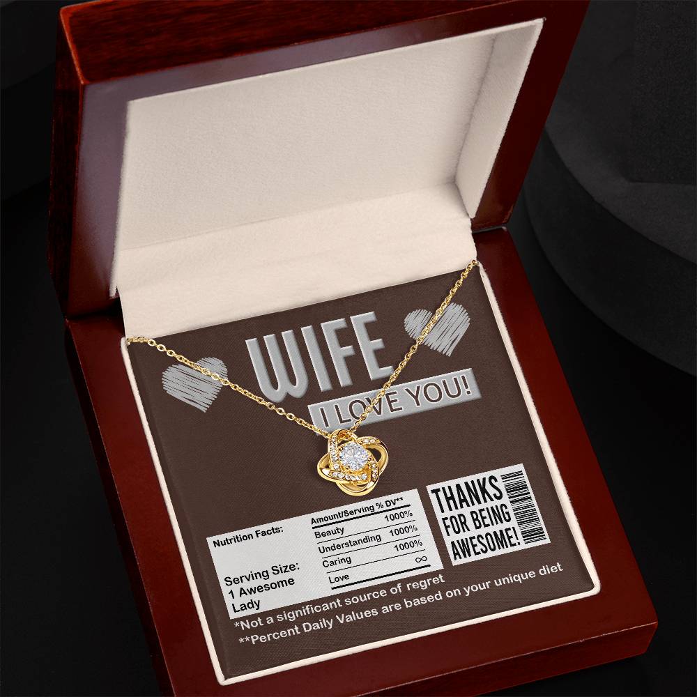 Nutrition Facts - Love Knot Necklace For Wife