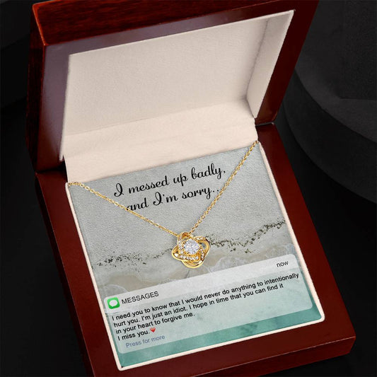 Just An Idiot - Love Knot Apology Necklace