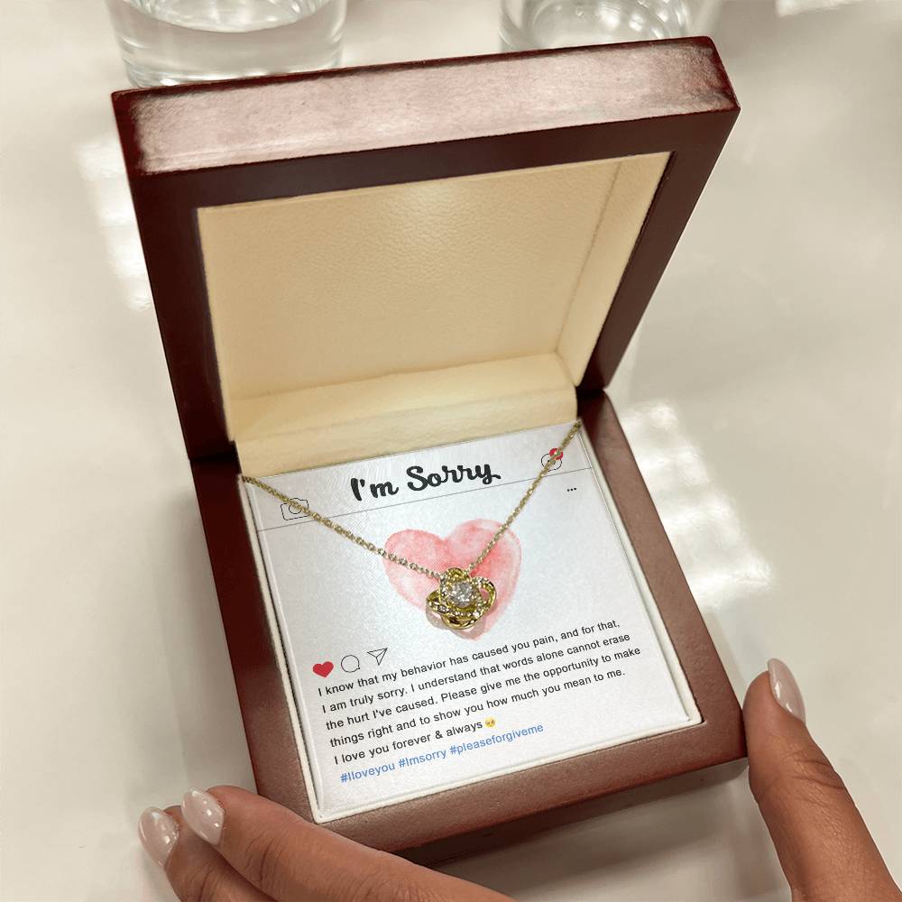 Cannot Erase The Hurt - Love Knot Apology Necklace