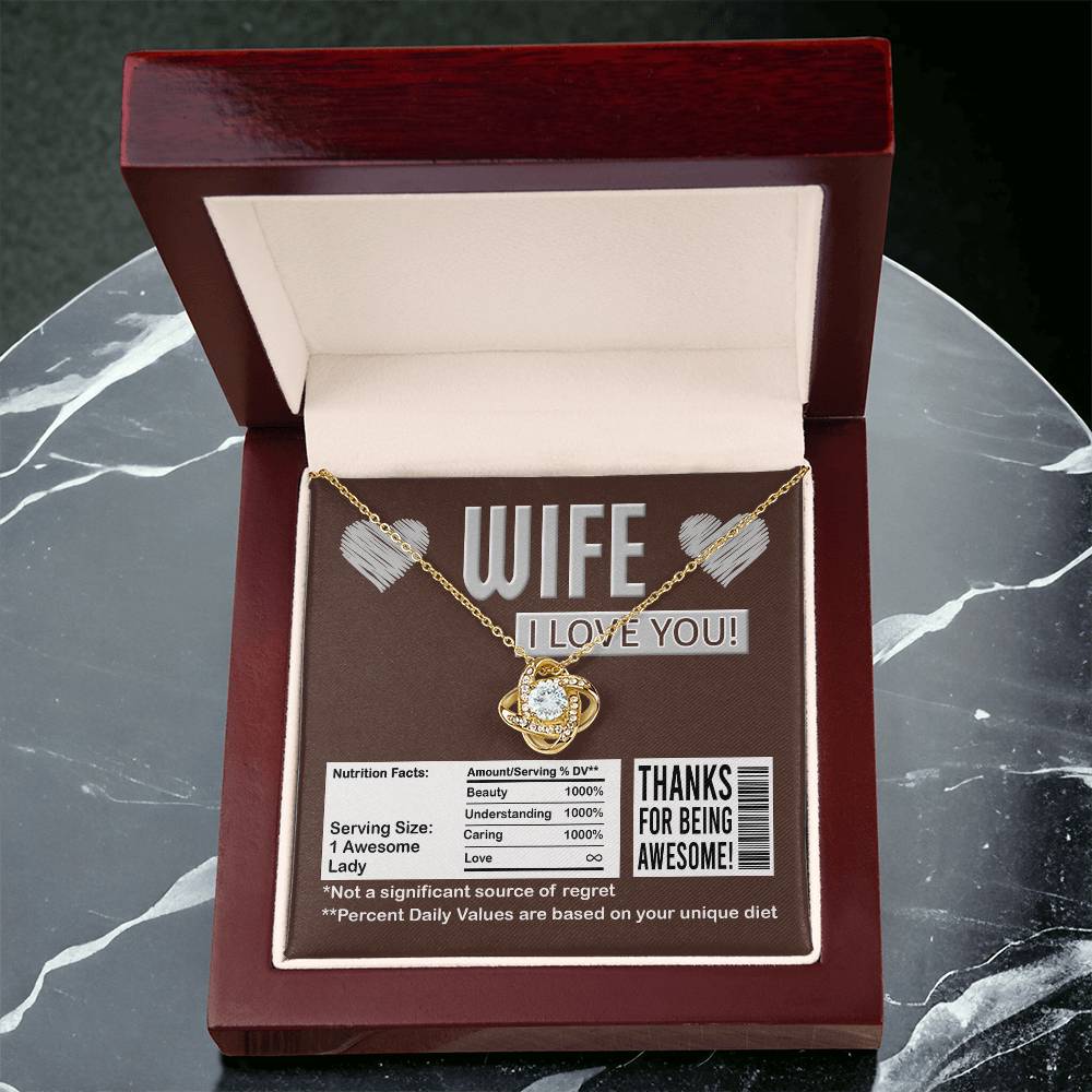 Nutrition Facts - Love Knot Necklace For Wife