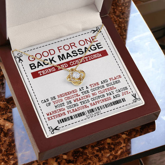 Back Massage Coupon - Love Knot Necklace For Wife