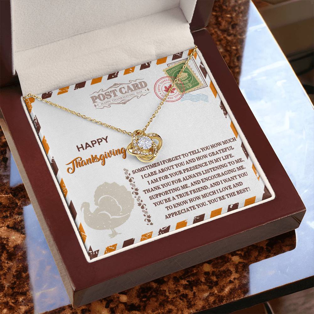 A True Friend - Love Knot Necklace Thanksgiving Necklace