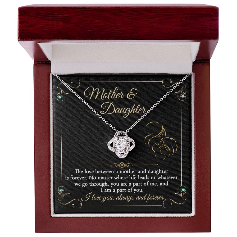 Love Between Mother & Daughter - Love Knot Necklace For Mom (or Daughter)