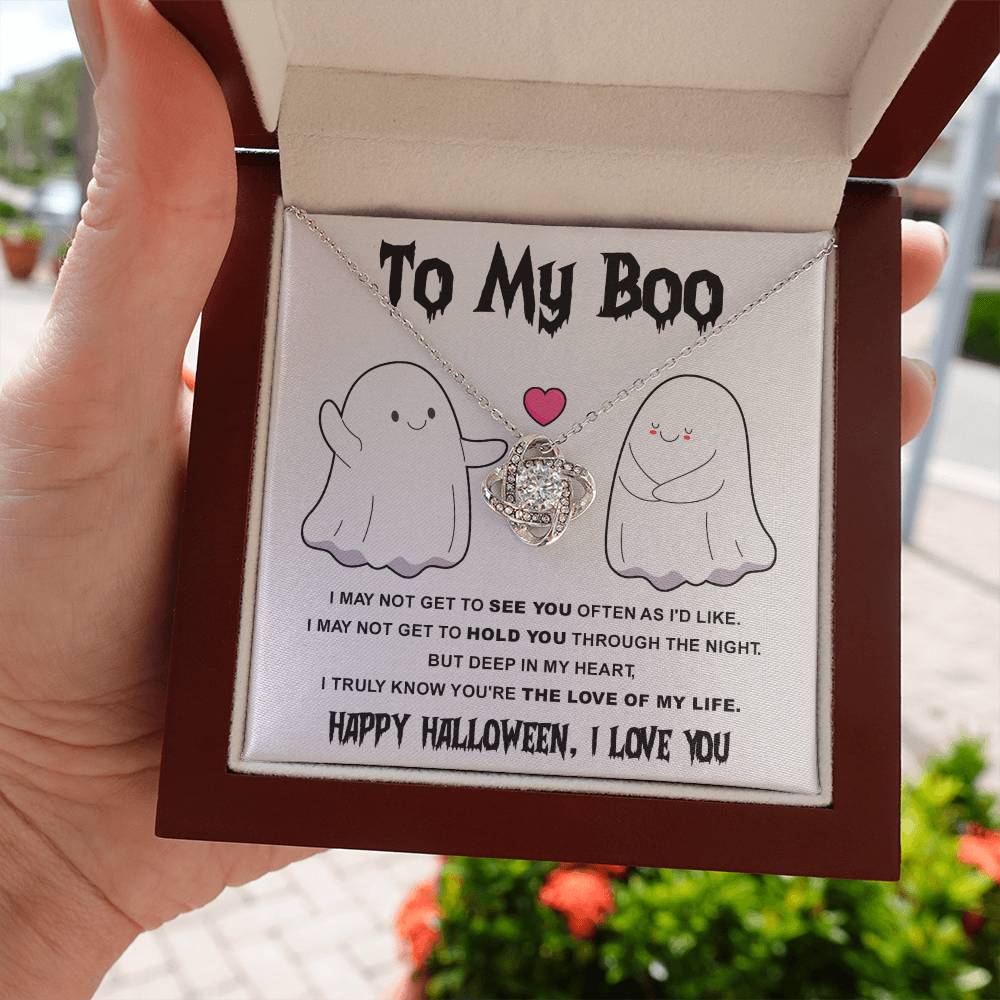 To My Boo - Love Knot Halloween Necklace