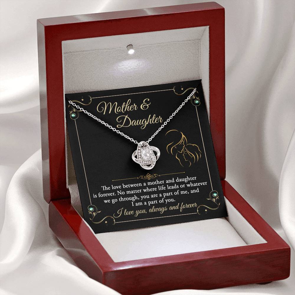 Love Between Mother & Daughter - Love Knot Necklace For Mom (or Daughter)