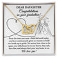 No Matter How Close Or Far Apart - Interlocking Hearts Necklace For Daughter At Graduation
