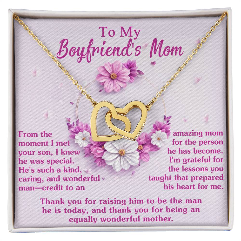 Wonderful Mother - Interlocking Hearts Necklace For Boyfriend's Mom