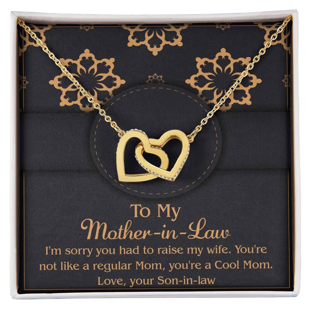 Not A Regular Mom- Interlocking Hearts Necklace For Mother-In-Law