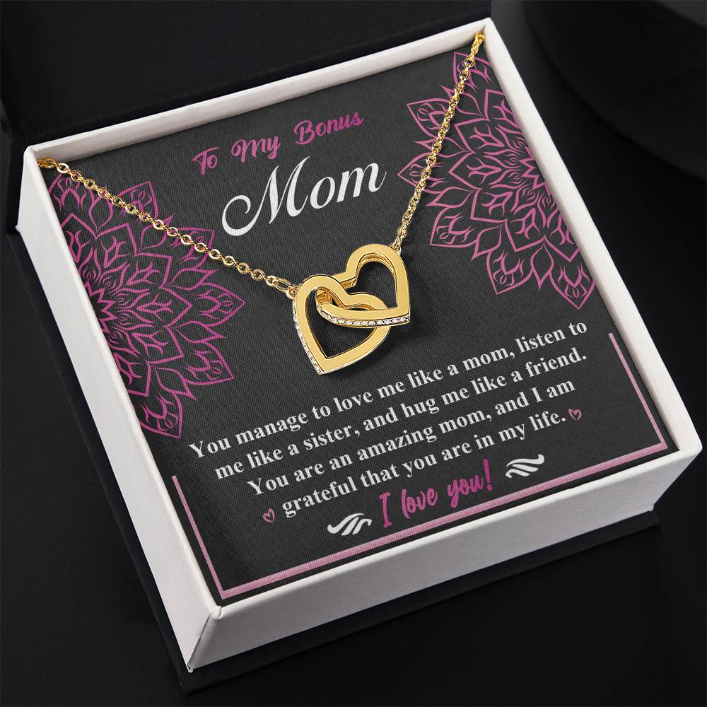 To Love Me Like A Mom - Interlocking Hearts Necklace For Bonus Mom