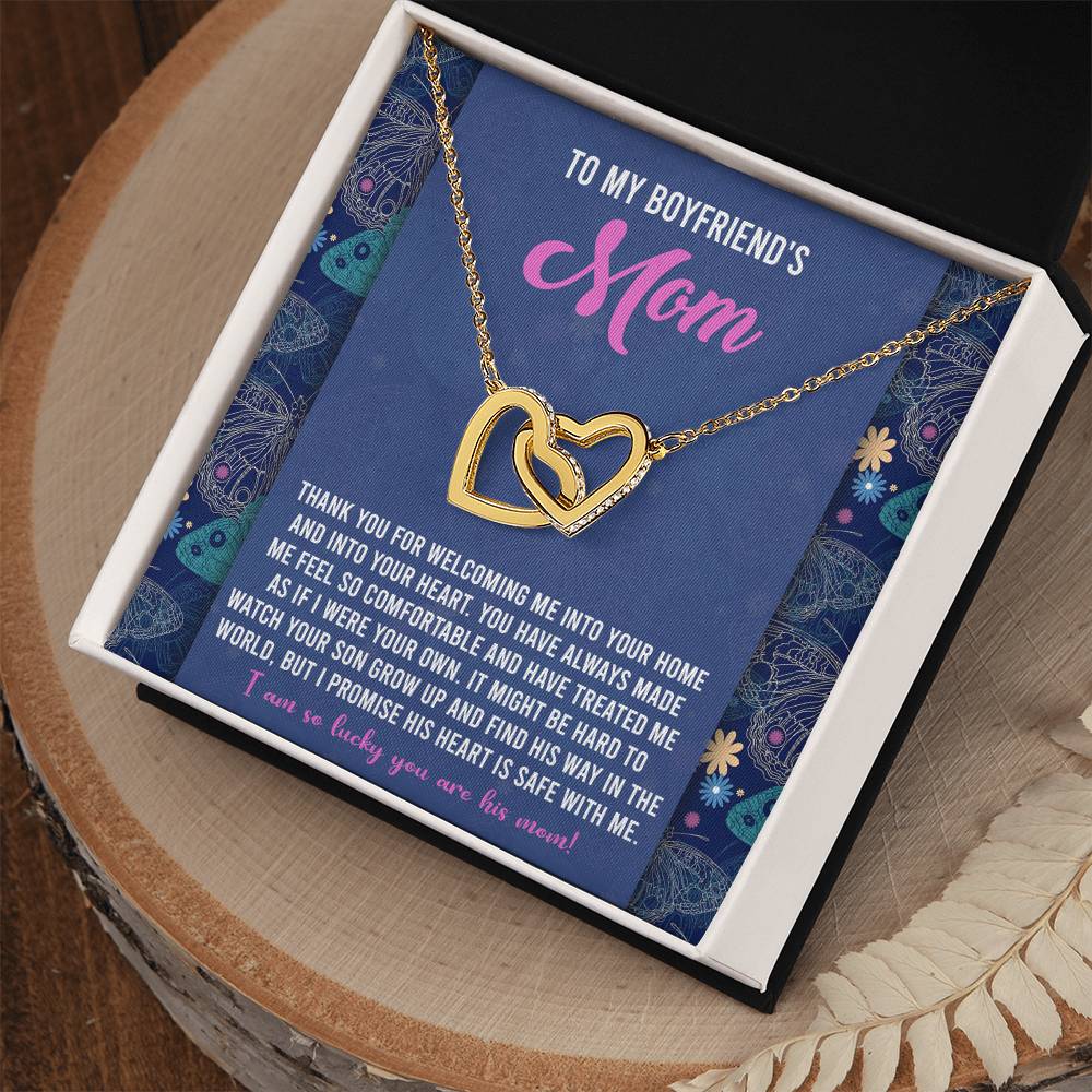 Safe With Me - Interlocking Hearts Necklace For Boyfriend's Mom