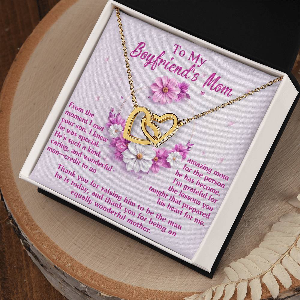 Wonderful Mother - Interlocking Hearts Necklace For Boyfriend's Mom