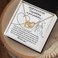 No Matter How Close Or Far Apart - Interlocking Hearts Necklace For Daughter At Graduation