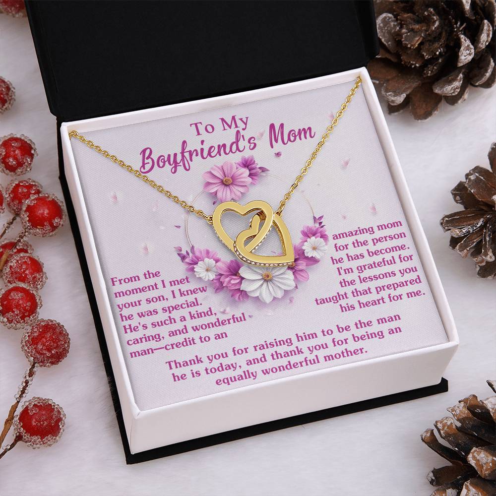 Wonderful Mother - Interlocking Hearts Necklace For Boyfriend's Mom