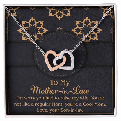 Not A Regular Mom- Interlocking Hearts Necklace For Mother-In-Law