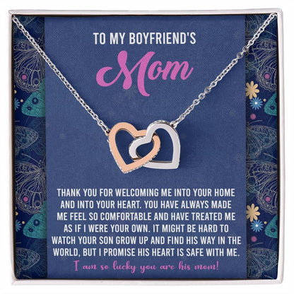 Safe With Me - Interlocking Hearts Necklace For Boyfriend's Mom