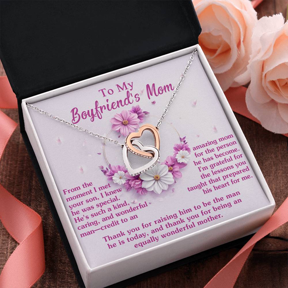 Wonderful Mother - Interlocking Hearts Necklace For Boyfriend's Mom