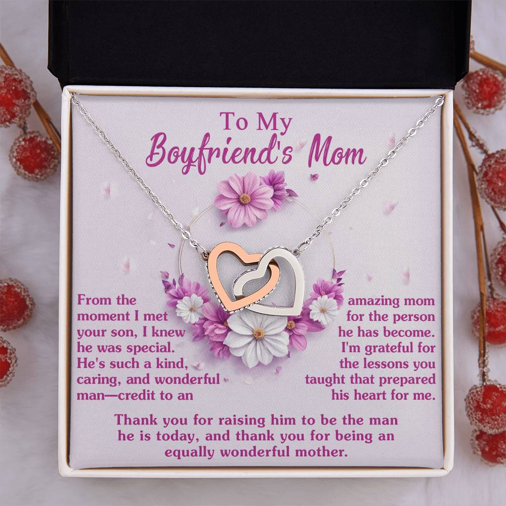 Wonderful Mother - Interlocking Hearts Necklace For Boyfriend's Mom