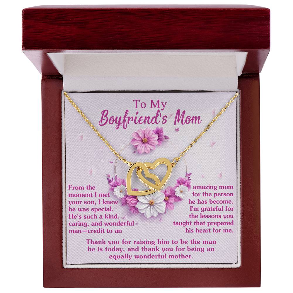 Wonderful Mother - Interlocking Hearts Necklace For Boyfriend's Mom