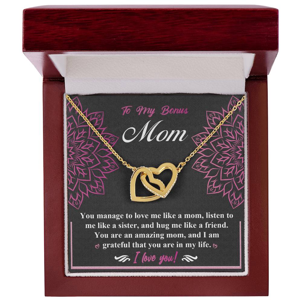 To Love Me Like A Mom - Interlocking Hearts Necklace For Bonus Mom