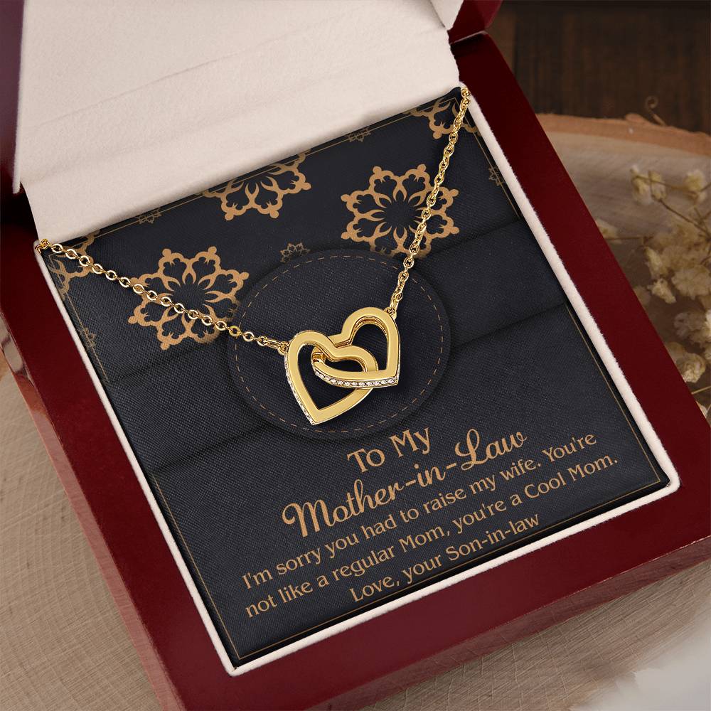 Not A Regular Mom- Interlocking Hearts Necklace For Mother-In-Law