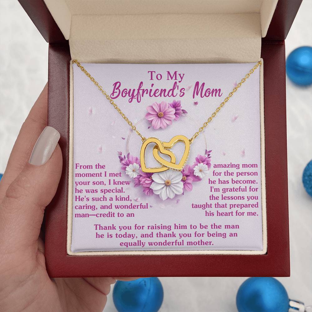 Wonderful Mother - Interlocking Hearts Necklace For Boyfriend's Mom