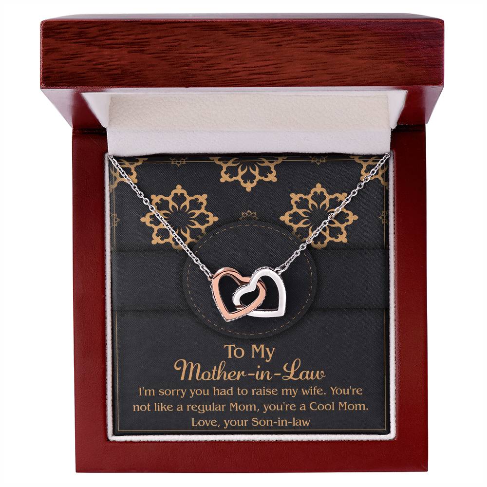 Not A Regular Mom- Interlocking Hearts Necklace For Mother-In-Law