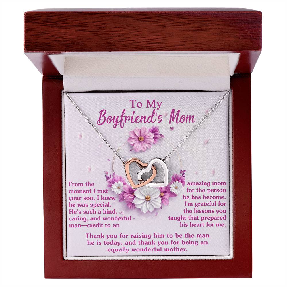 Wonderful Mother - Interlocking Hearts Necklace For Boyfriend's Mom