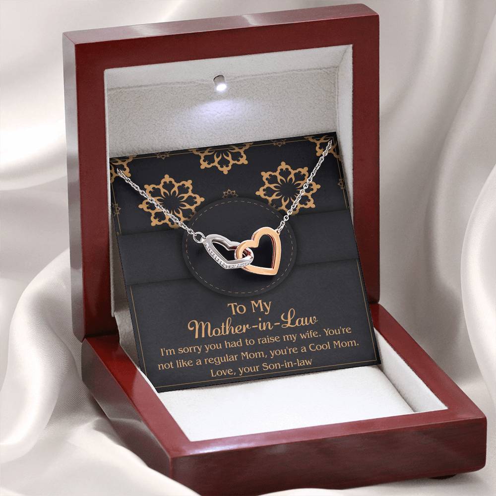 Not A Regular Mom- Interlocking Hearts Necklace For Mother-In-Law