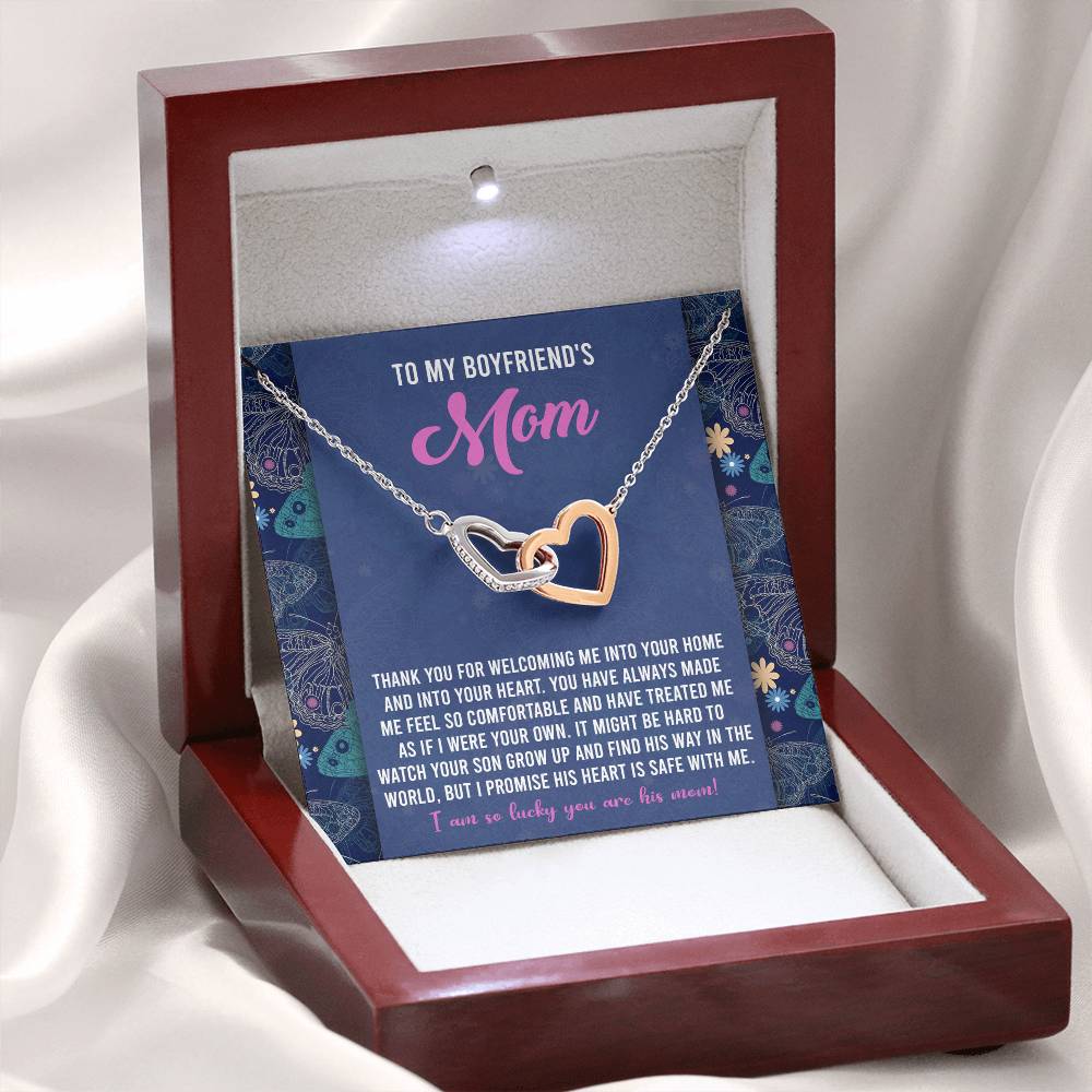 Safe With Me - Interlocking Hearts Necklace For Boyfriend's Mom