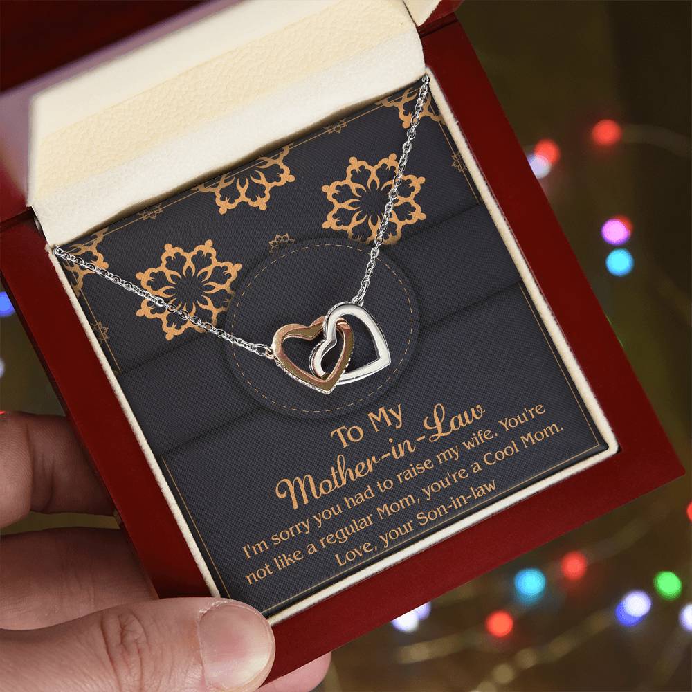 Not A Regular Mom- Interlocking Hearts Necklace For Mother-In-Law