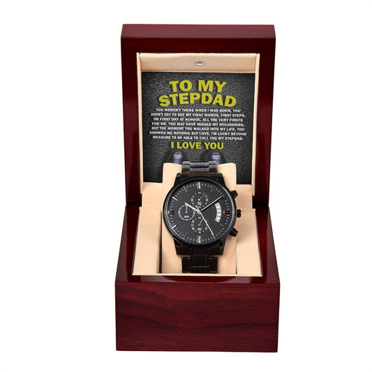 Lucky Beyond Measure - Black Chronograph Watch For Stepdad