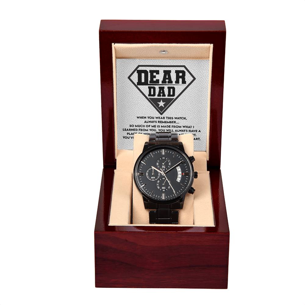 Place Of Honor - Black Chronograph Watch For Dad