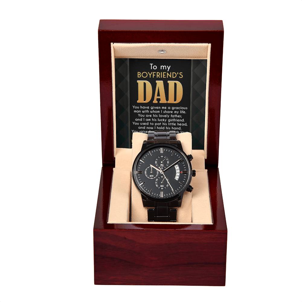 You Raised A Little Boy With Love - Black Chronograph Watch For Boyfriend's Dad