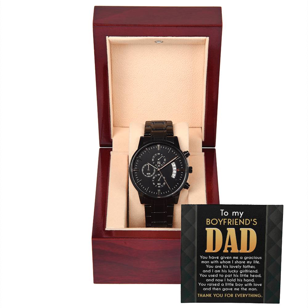 You Raised A Little Boy With Love - Black Chronograph Watch For Boyfriend's Dad