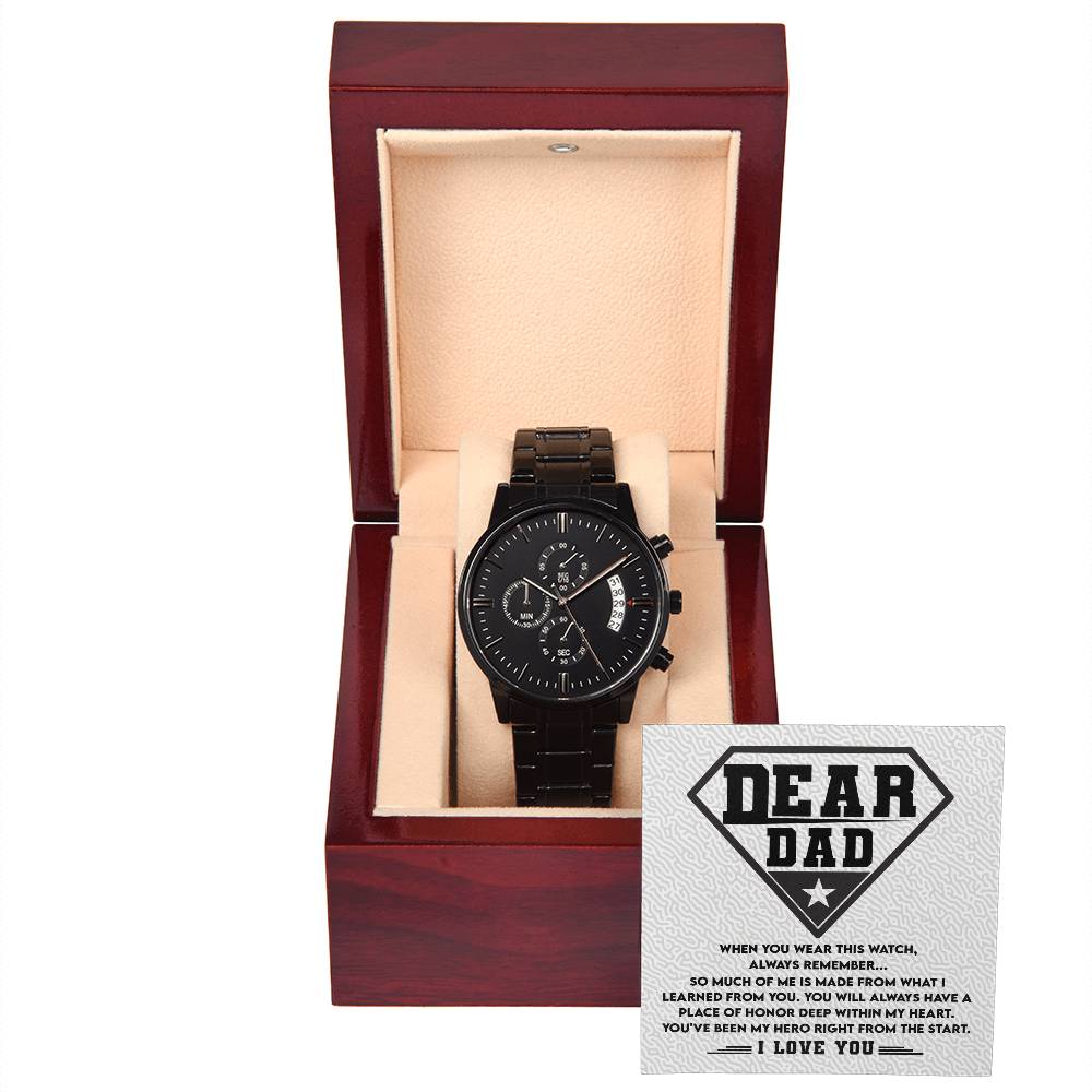 Place Of Honor - Black Chronograph Watch For Dad