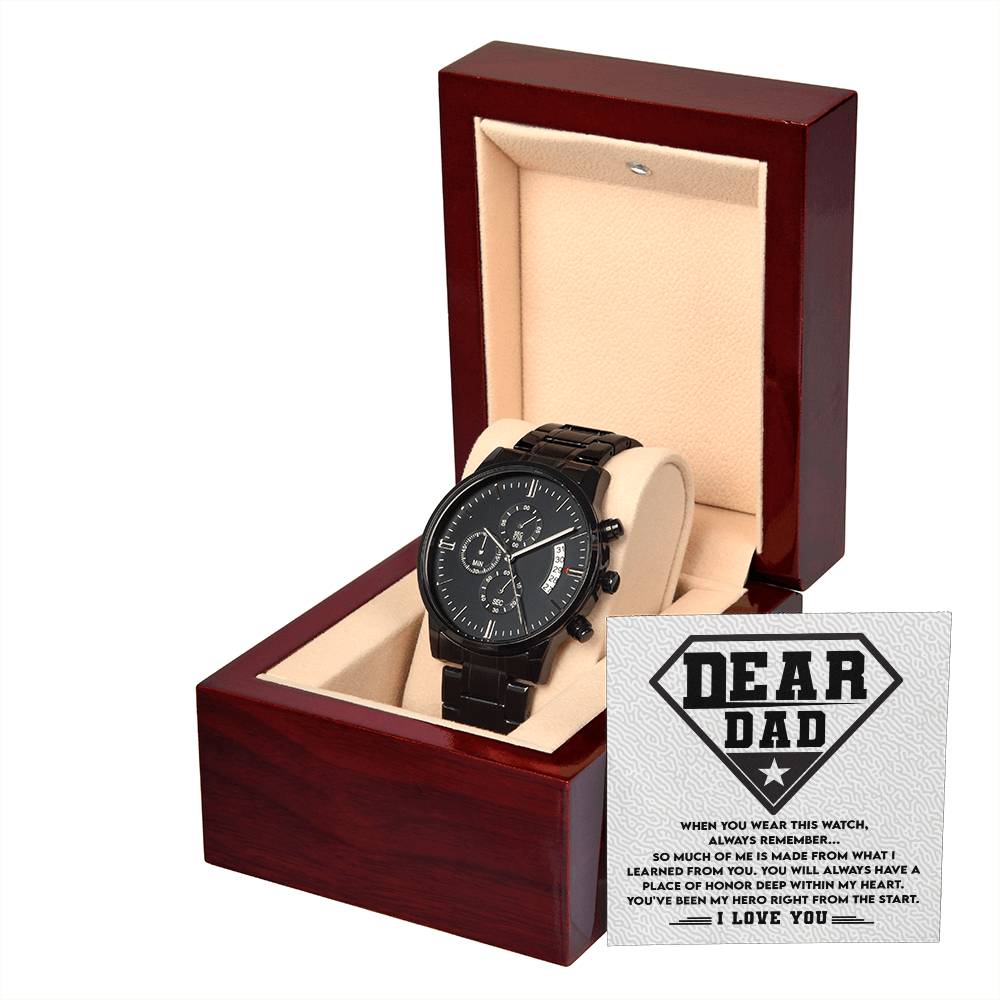 Place Of Honor - Black Chronograph Watch For Dad