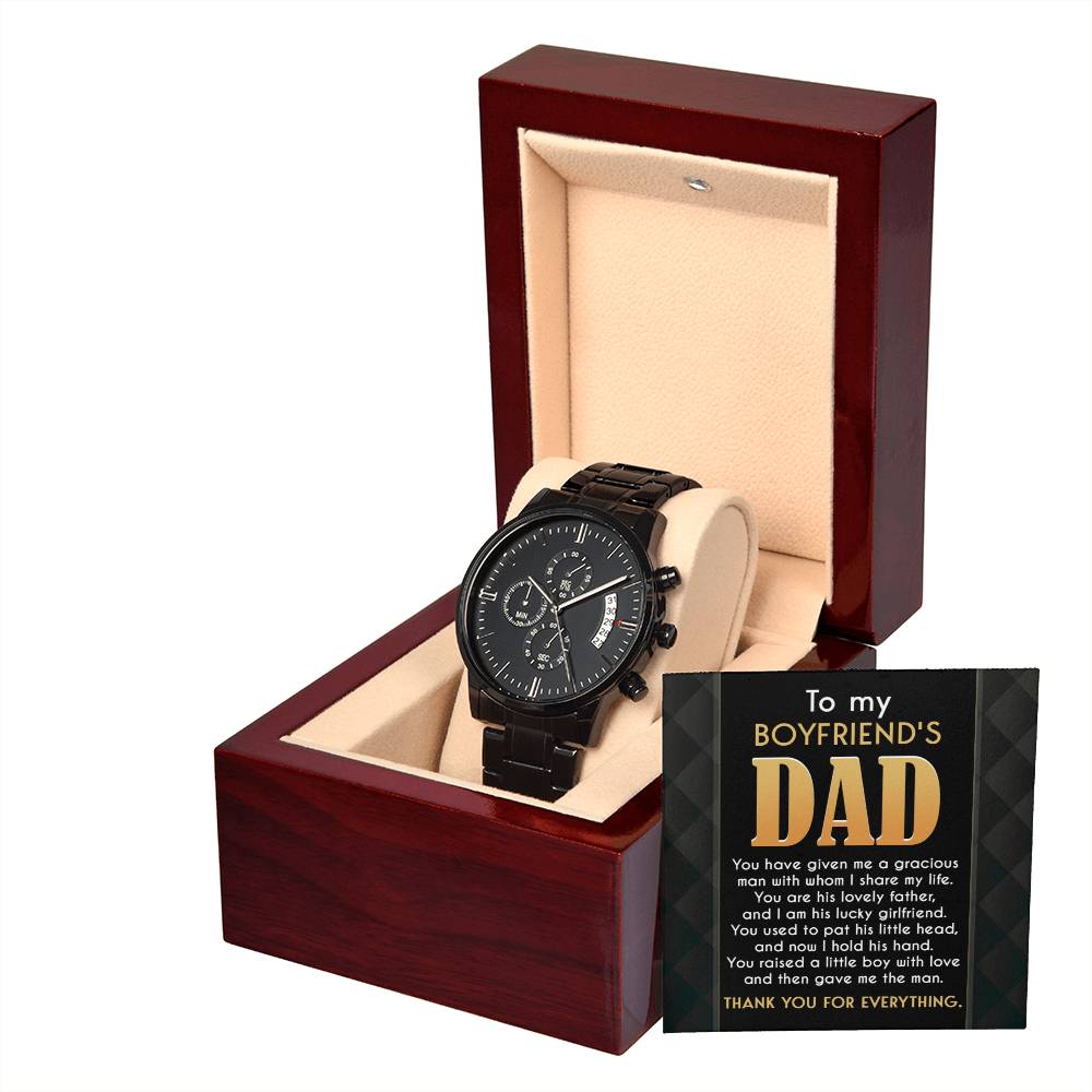 You Raised A Little Boy With Love - Black Chronograph Watch For Boyfriend's Dad