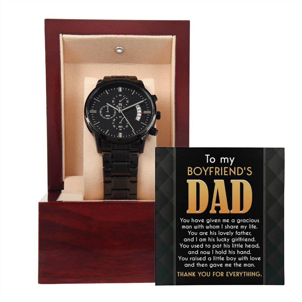 You Raised A Little Boy With Love - Black Chronograph Watch For Boyfriend's Dad