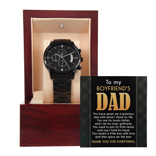 You Raised A Little Boy With Love - Black Chronograph Watch For Boyfriend's Dad