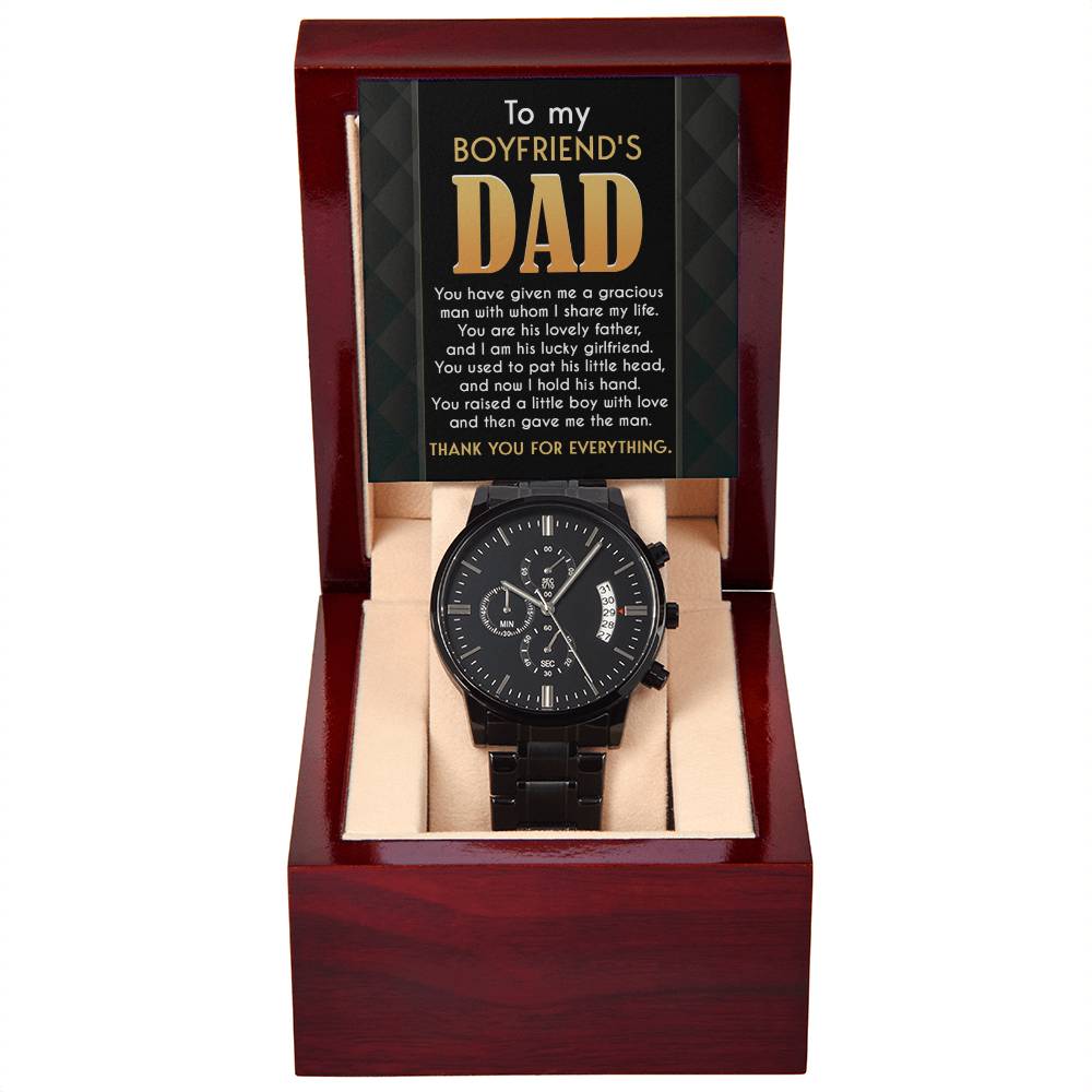 You Raised A Little Boy With Love - Black Chronograph Watch For Boyfriend's Dad